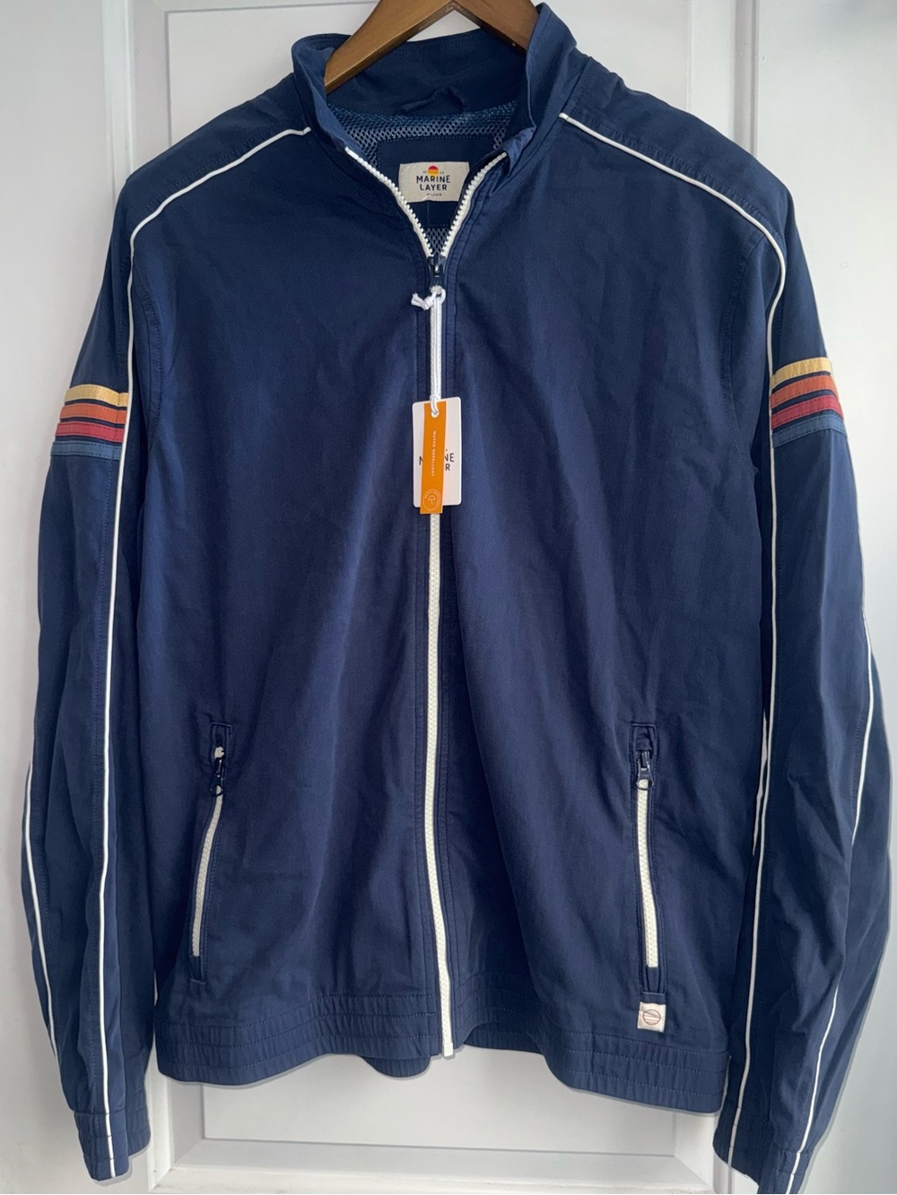 Marine Layer NWT Freeman Stretch Twill Windbreaker Jacket in “Mood Indigo” - Picture 4 of 9
